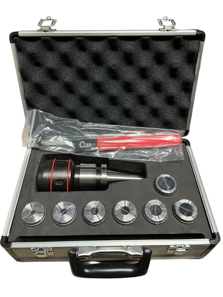 BT40 SC32 105 BOY RULMANLI TUTUCU SET ( 1 tutucu + 7 adet pens + 1 anahtar ) 20.000 devir balans alınmıştır