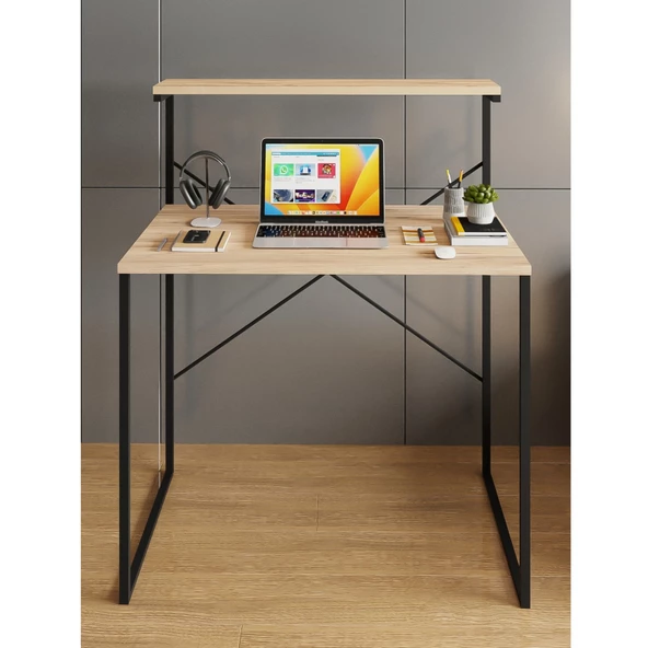 Eportatif Raflı Çalışma Masası 60x90 Ofis Masası Ders Masası Çok Amaçlı Çalışma Masası 1300 - 2