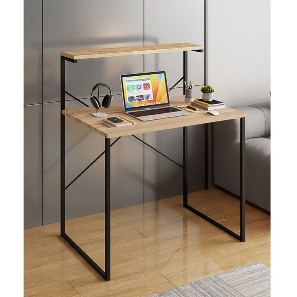 Eportatif Raflı Çalışma Masası 60x90 Ofis Masası Ders Masası Çok Amaçlı Çalışma Masası 1300
