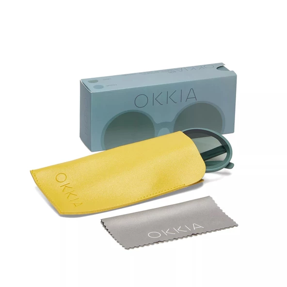 Okkia Monica Unisex Büyük Yuvarlak  Güneş Gözlüğü Yeşil - 6