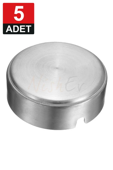 5 Adet Elit Büyük Boy Paslanmaz Çelik Kül Tablası Krom Küllük 10cm - 3