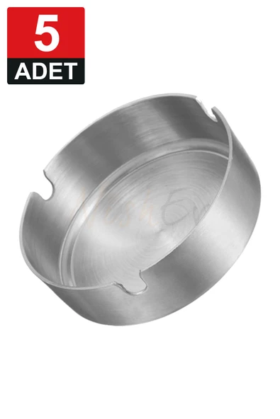 5 Adet Elit Büyük Boy Paslanmaz Çelik Kül Tablası Krom Küllük 10cm - 2