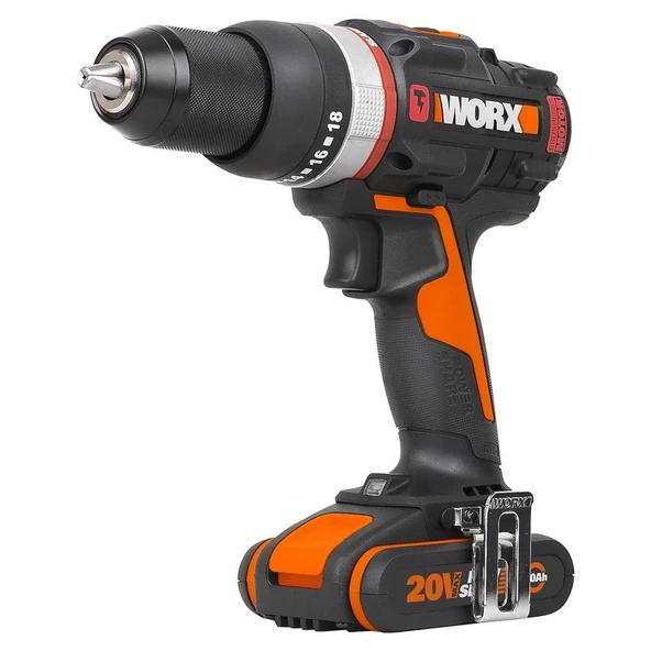 WORX WX-JCR 20Volt/2.0Ah Li-ion Çift Akülü Kömürsüz Profesyonel Darbeli Şarjlı Matkap - 5