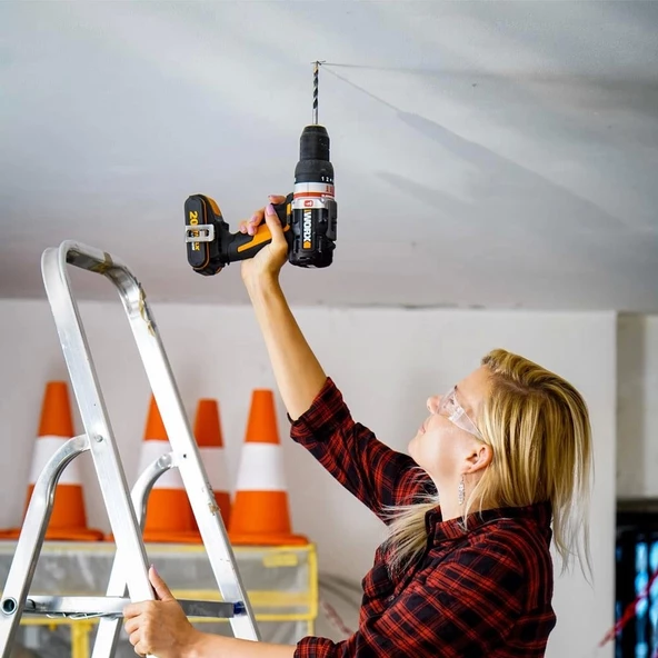 WORX WX-JCR 20Volt/2.0Ah Li-ion Çift Akülü Kömürsüz Profesyonel Darbeli Şarjlı Matkap - 2