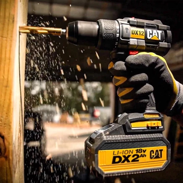 CAT DX12 18Volt/2.0Ah Li-ion Çift Akülü Kömürsüz Profesyonel Şarjlı Darbeli Matkap - 3