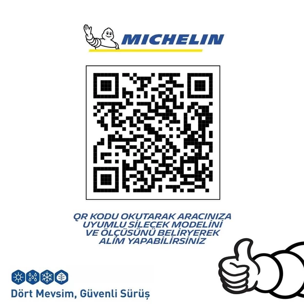 Michelin Rainforce™ MCR275 27,5CM 1 Adet Universal Telli Hibrit Arka Silecek - 9