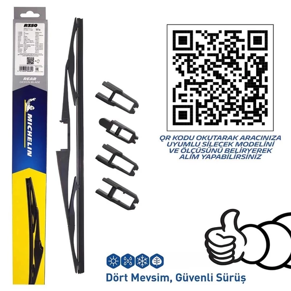 Michelin Rainforce™ MCR350 35CM 1 Adet Universal Telli Hibrit Arka Silecek - 3