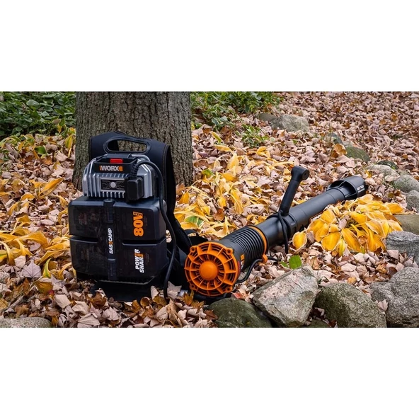 WORX WG572E 80Volt 4.0Ah. Li-ion Profesyonel Devir Ayarlı Sırt Tipi Kömürsüz Yaprak Üfleme - Resim 10
