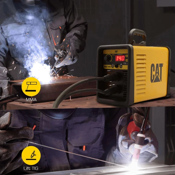 CAT DZ141T 140 Amper TIG LIFT/MMA Çanta Tipi Profesyonel Dijital İnverter Kaynak Makinesi + CAT DX37 Avuç Taşlama - 3