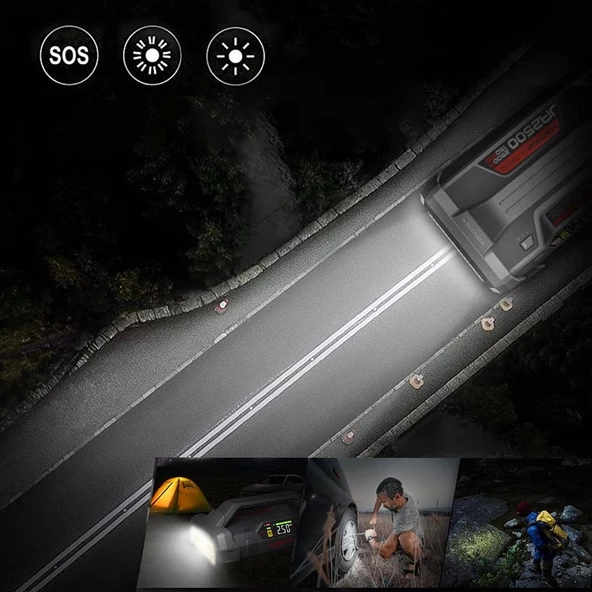 Lokithor JA2500 12V 2500Amp LiFePO4 Akıllı Akü Takviye + Pompa + Powerbank + Led Lamba - Resim 7