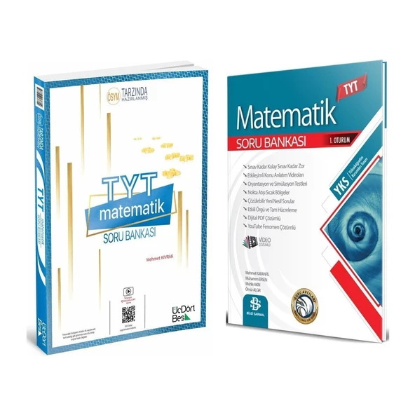 Üç Dört Beş Tyt Matematik ve Bilgi Sarmal Tyt Matematik Soru Bankası 2 Kitap Set