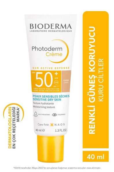 Bioderma Photoderm Cream Light Spf50 Kuru Ciltler Için Yüksek Korumalı Renkli Güneş Kremi 40 ml