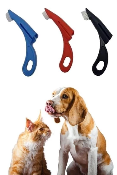BUFFER®  Kedi ve Köpek Parmak Geçmeli Diş Bakım Fırçası Evcil Hayvan Diş Tartar Plak Temizleme - 5