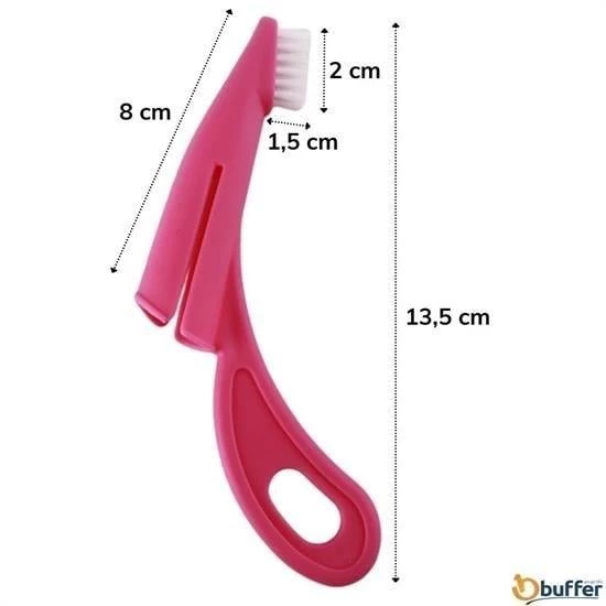 BUFFER®  Kedi ve Köpek Parmak Geçmeli Diş Bakım Fırçası Evcil Hayvan Diş Tartar Plak Temizleme - 4