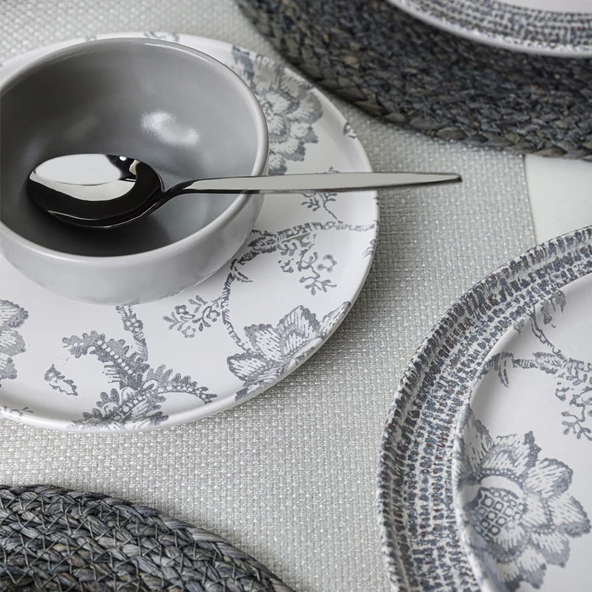 Keramika Keraart Silver Bloom Yemek Takımı 24 Parça 6 Kişilik 21469-70-71 - Resim 3