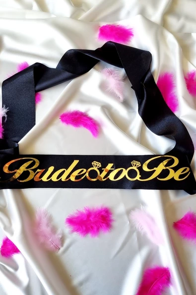 Bride To Be Yazılı Yaldızlı Kuşak Bekarlığa Veda Partisi Konsepti Kuşağı - 3