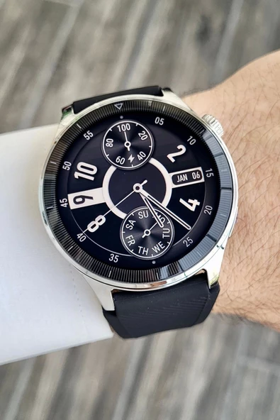 Daniel Klein DKISTE1121 Kasası Gümüş Kordonu Siyah Renk Android/ios Uyumlu Hediye Paketli Akıllı Saat - 2