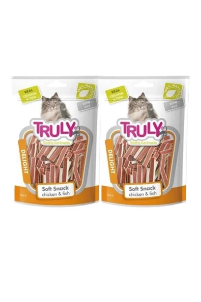 Truly Delight Soft Snack Yumuşak Tavuk & Balık Sandiviç  Kedi Ödül Maması 50 Gr x 2 Adet