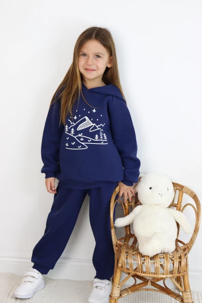 3 İp Baskılı Kapüşonlu Şardonlu İkili Takım - 7