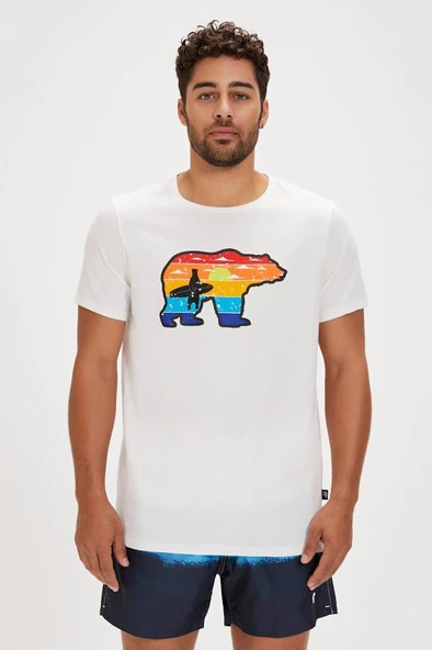 Bad Bear GLEEN T-SHIRT OFF-WHITE Erkek Tişört Beyaz S-XXL