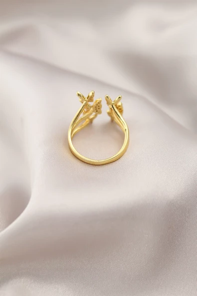 Gold Renk Metal Kelebek Model Kadın Yüzük - TJ-BYK2191 - 2