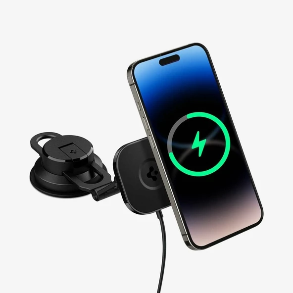 Spigen MagFit Dashboard Araç içi Telefon Tutucu + Manyetik Kablosuz Şarj Cihazı iPhone için MagSafe özellikli OneTap Pro 3 ITS35W-3