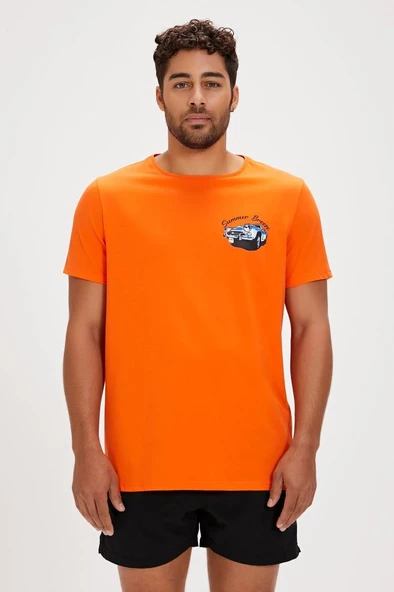 Bad Bear DUSTIN T-SHIRT ORANGE Erkek Tişört Turuncu S-XXL - 2