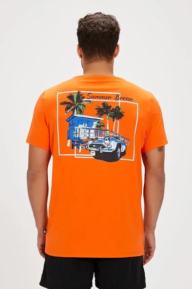 Bad Bear DUSTIN T-SHIRT ORANGE Erkek Tişört Turuncu S-XXL - 4