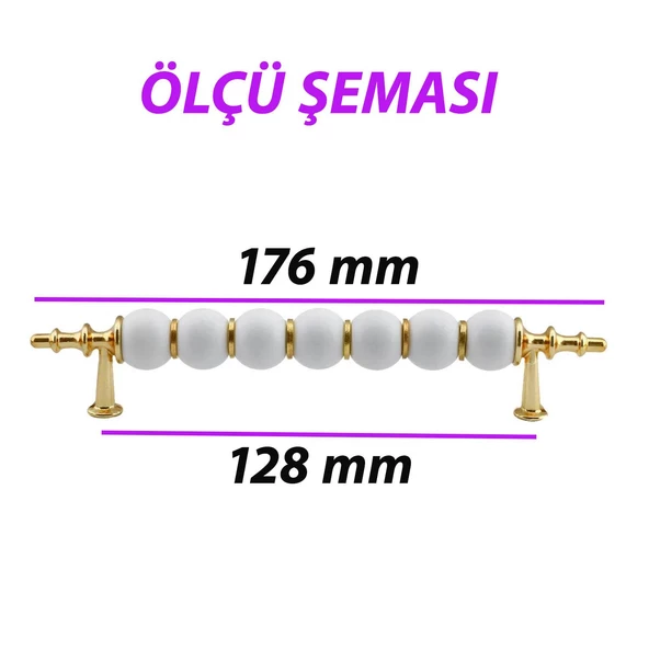 İnci Kulp 128 mm Altın Gold Mutfak Kulpu Çekmece Dolap Kapak Kulbu Metal Mobilya Dolabı Kulpları - 3
