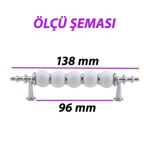 İnci Kulp 96 mm Krom Mutfak Kulpu Çekmece Dolap Kapak Kulbu Metal Mobilya Dolabı Kulpları - 3