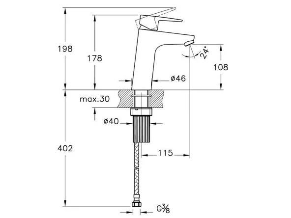 A42970-Artema Twist Round Uzun Lavabo Bataryası - Krom - 2