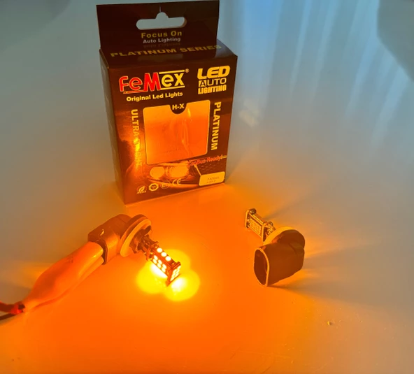 FEMEX H27 Sis Led Ampul Turuncu Renk Sadece Sis Farları İçin - 3