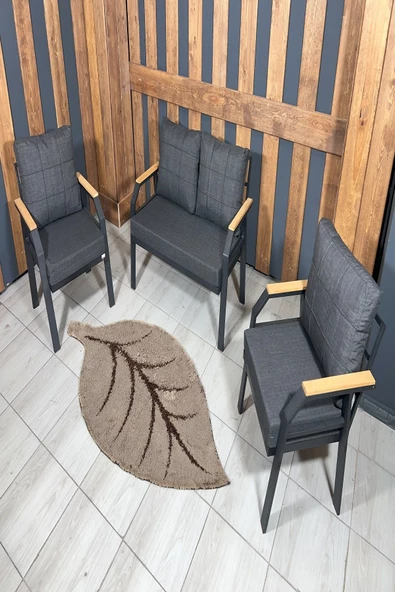 UFUK HOME Kavacık 2 1 1 Masa Antrasit Bahçe Mobilyası, Balkon Çay Seti, Bahçe Koltuk Takımı, Balkon Takımı - 3