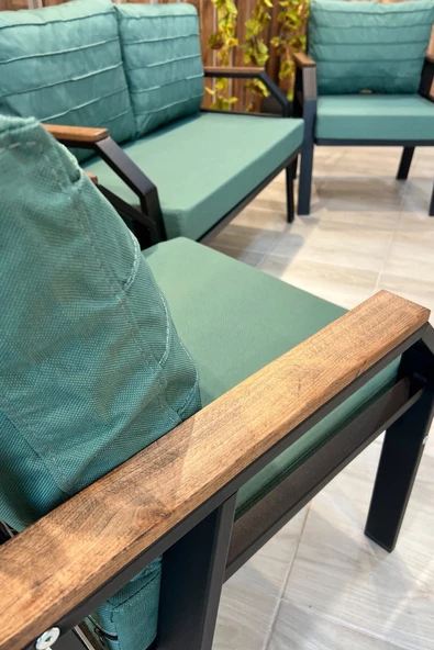 UFUK HOME Kavacık 2 1 1 Yeşil Bahçe Takımı, Bahçe Mobilyası, Balkon Takımı, Yeşil Bahçe Çay Seti - 3