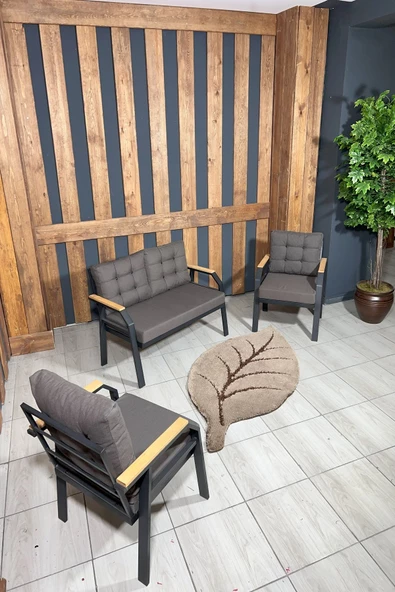 UFUK HOME Kavacık 2 1 1 Masa Koyu Kahve Bahçe Mobilyası, Balkon Çay Seti, Bahçe Koltuk Takımı, Balkon Takımı - 2