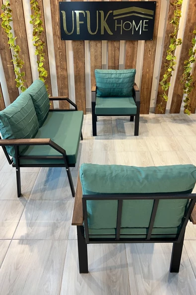 UFUK HOME Kavacık 2 1 1 Yeşil Bahçe Takımı, Bahçe Mobilyası, Balkon Takımı, Yeşil Bahçe Çay Seti - 2
