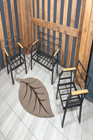 UFUK HOME Kavacık 2 1 1 Masa Koyu Kahve Bahçe Mobilyası, Balkon Çay Seti, Bahçe Koltuk Takımı, Balkon Takımı - 4