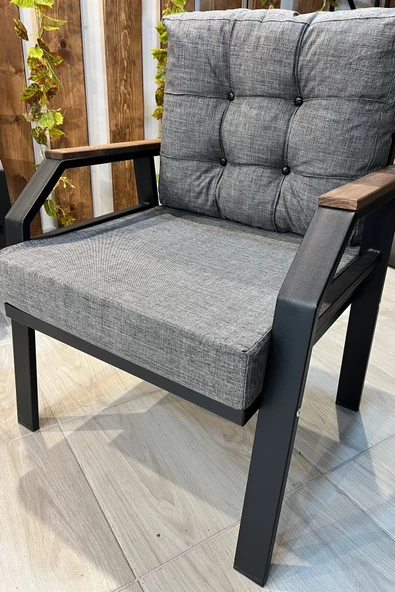 UFUK HOME Kavacık 3 1 1 Gri Bahçe Takımı, Bahçe Mobilyası, Bahçe Masa Takımı, Balkon Bahçe Mobilyaları - 2