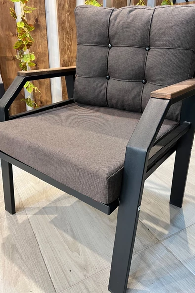 UFUK HOME Kavacık 3 1 1 Koyu Kahve Bahçe Takımı, Bahçe Mobilyası, Bahçe Masa Takımı, Balkon Bahçe Mobilyaları - 3