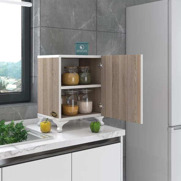 Kenzlife mutfak dolabı mine 048*030*032 crd kapaklı ayaklı banyo evrak ofis kitaplık ayakkabılık kiler - 6