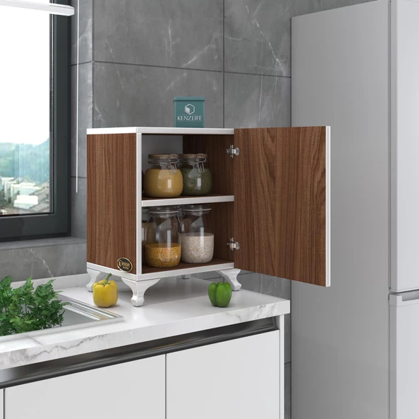 Kenzlife mutfak dolabı mine 048*030*032 cvz kapaklı ayaklı banyo evrak ofis kitaplık ayakkabılık kiler - 4