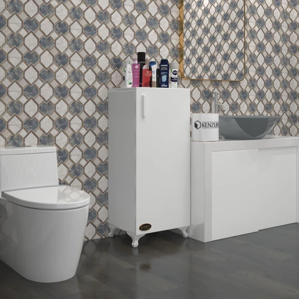 Kenzlife mutfak dolabı mine 088*030*032 byz kapaklı ayaklı banyo evrak ofis kitaplık ayakkabılık kiler - 5