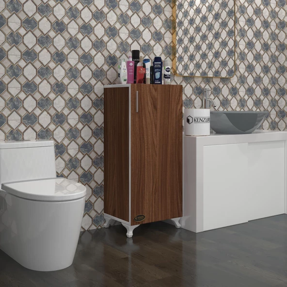 Kenzlife mutfak dolabı mine 088*030*032 cvz kapaklı ayaklı banyo evrak ofis kitaplık ayakkabılık kiler - 6