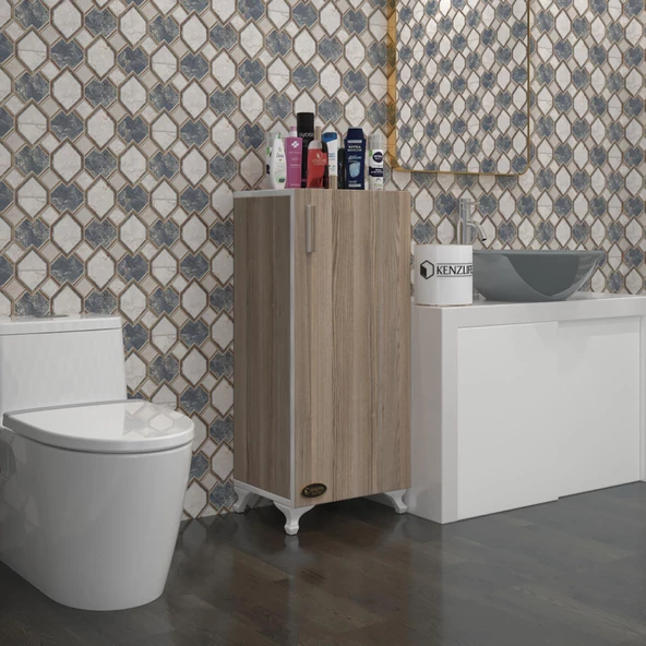 Kenzlife mutfak dolabı mine 088*030*032 crd kapaklı ayaklı banyo evrak ofis kitaplık ayakkabılık kiler - 6
