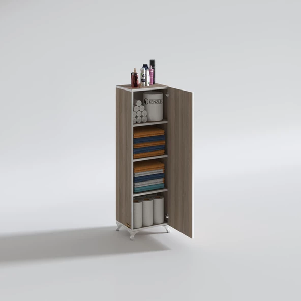 Kenzlife mutfak dolabı mine 128*030*032 crd kapaklı ayaklı banyo evrak ofis kitaplık ayakkabılık kiler - 5