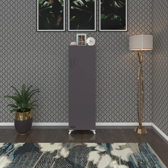 Kenzlife mutfak dolabı mine 128*030*032 gri kapaklı ayaklı banyo evrak ofis kitaplık ayakkabılık kiler - 5