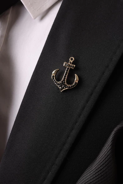 Esgue Taşlı Çapa Broş - 4