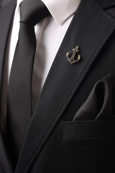 Esgue Taşlı Çapa Broş - 3