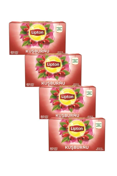 Lipton Kuşburnu 20'li Bardak Poset Cay X 4 Adet