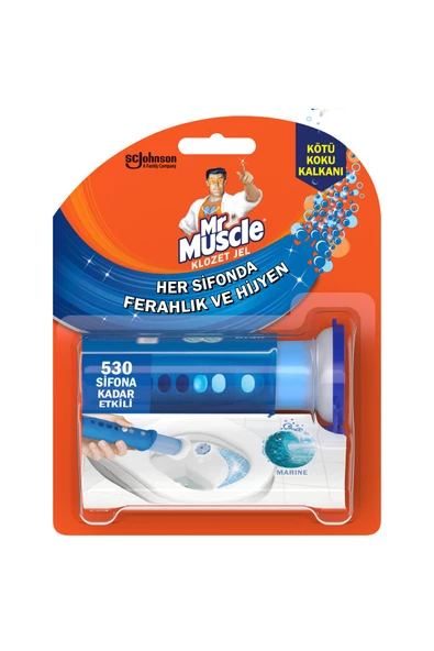 Mr. Muscle Klozet Jel Blok, Tuvalet Temizleyici, Marine, 36g